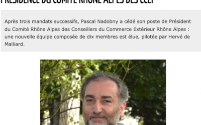 Hervé de Malliard succède à Pascal Nadobny à la présidence de Comité Rhône-Alpes des CCEF