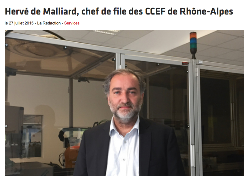 Hervé de Malliard chef de file des CCEF de Rhône-Alpes