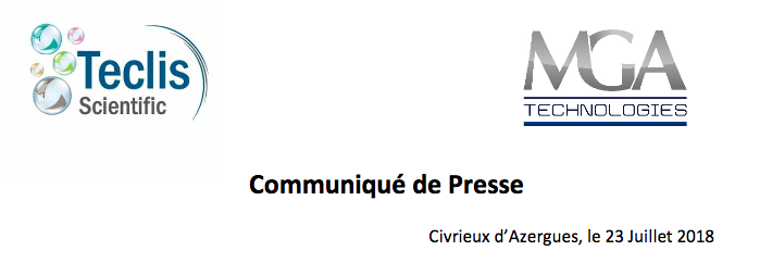 Communiqué de presse Teclis - MGA Technologies