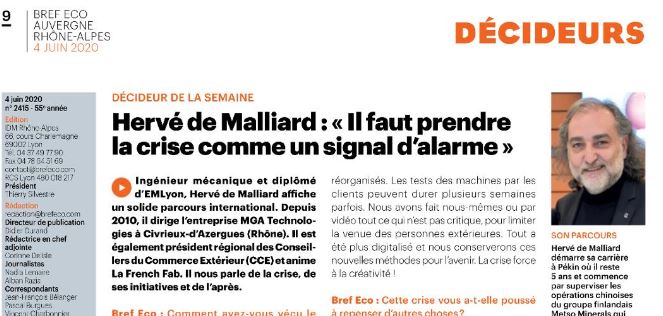 Interview Bref Eco : « Il faut prendre la crise comme un signal d’alarme »