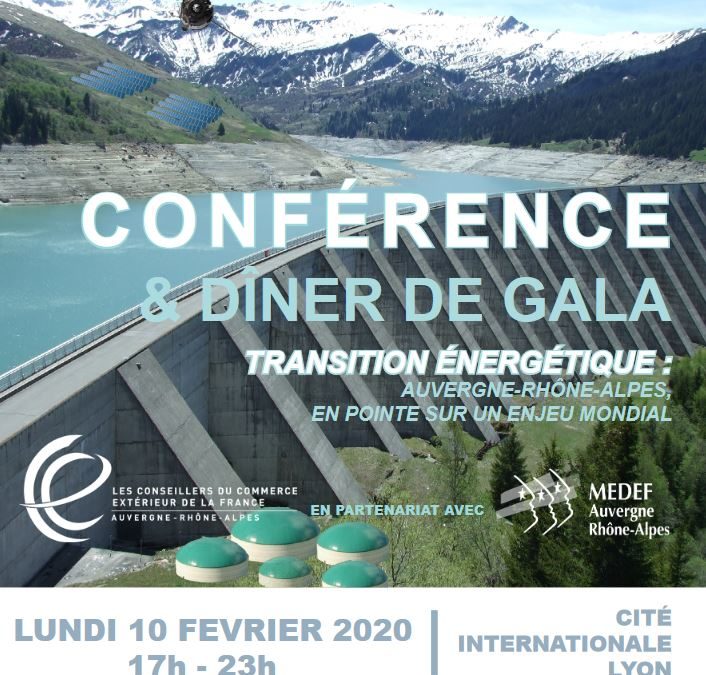 Conférence et diner de Gala sur la transition énergétique en AUvergne - Rhône-Alpes