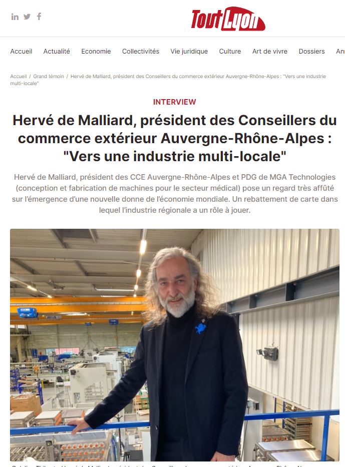 Interview de Hervé de Malliard dans le journal Le Tout Lyon