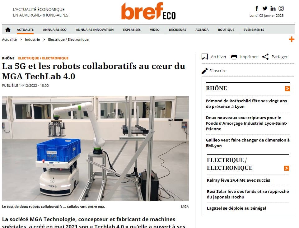 Le TechLab 4.0 et son réseau privé 5G dans la presse aujourd'hui !